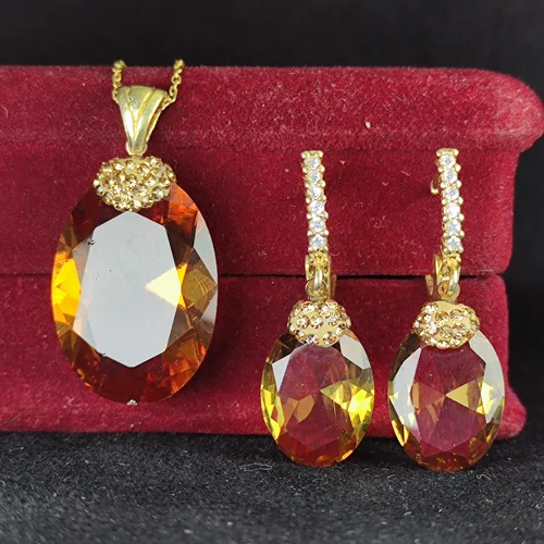 نیم ست نقره جواهری الکساندریت اصل