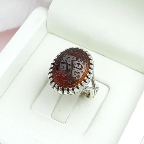 انگشترنقره عقیق یمنی خطی حکاکی یا زینب