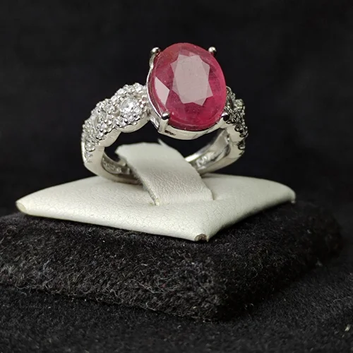 انگشترنقره جواهری یاقوت قرمز اصل