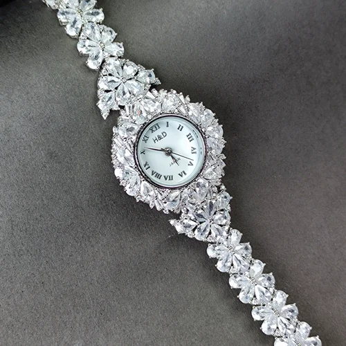 ساعت نقره جواهری زنانه