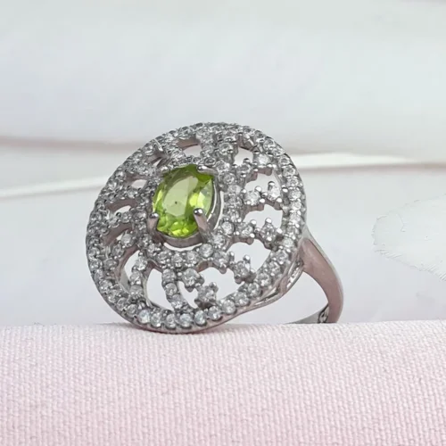 انگشترنقره زبرجد زنانه اصل