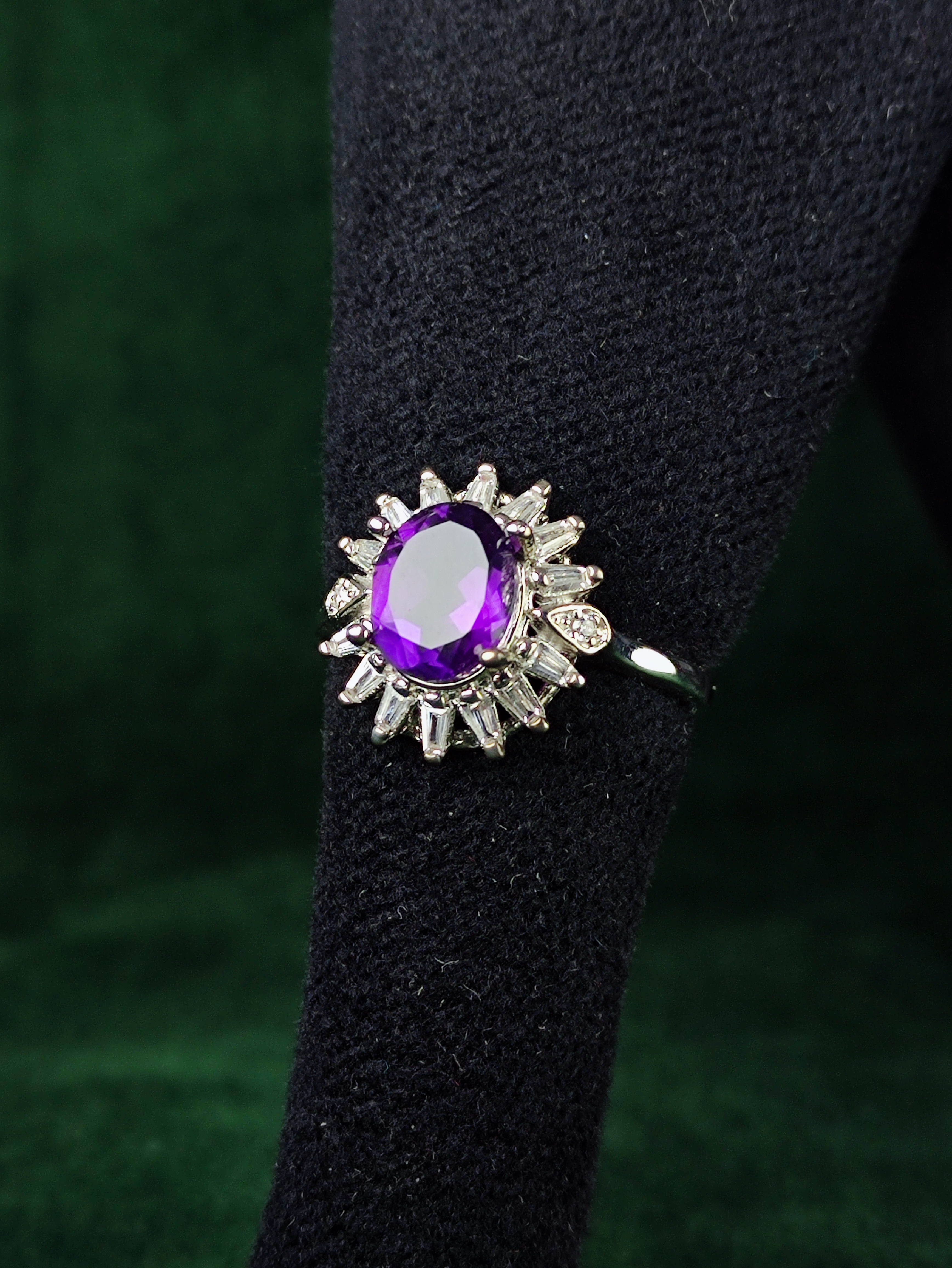 انگشتر نقره جواهری زنانه آمیتیست