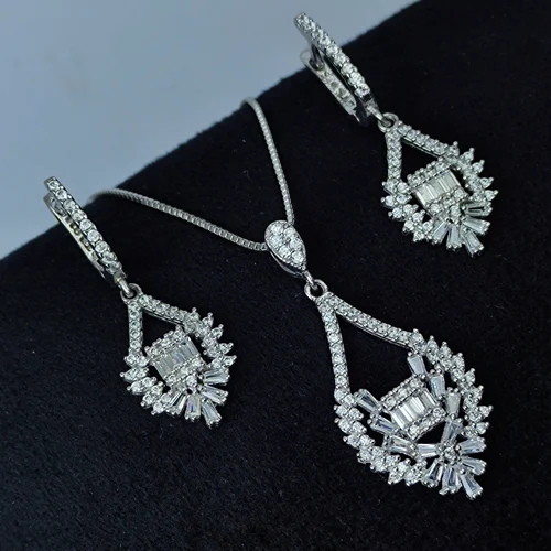 نیم ست نقره جواهری میکرو