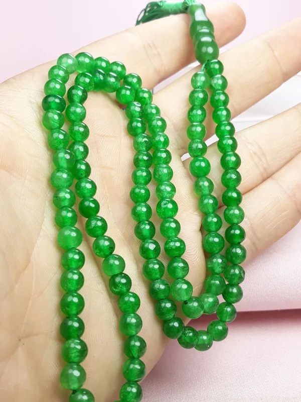 تسبیح عقیق سبز خوش رنگ ۱۰۱ دانه