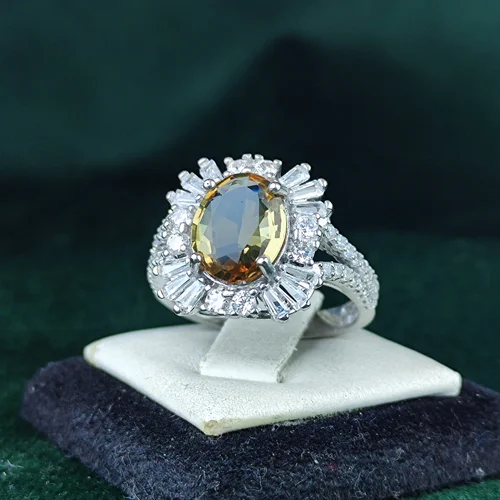 انگشتر نقره جواهری الکساندریت اصلی