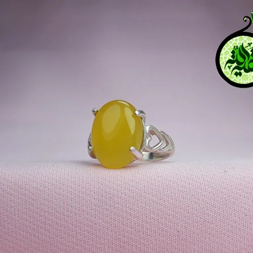 انگشترنقره عقیق زرد شرف الشمس اصل (دعای شرف الشمس) سایز ۱۶×۱۲