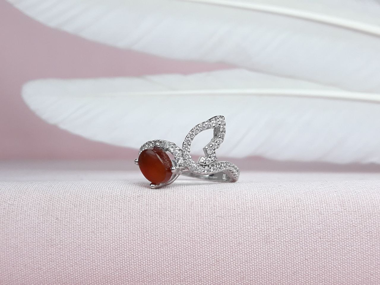 انگشتر نقره عقیق یمنی رکاب ماشینی روکش اب رادیوم زنانه