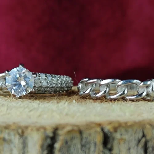 حلقه پشت حلقه تک نگین کارتیه آب رادیوم