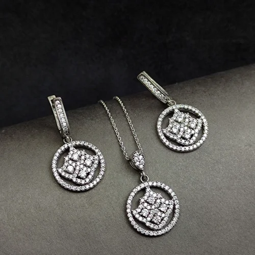 نیم ست نقره جواهری میکرو