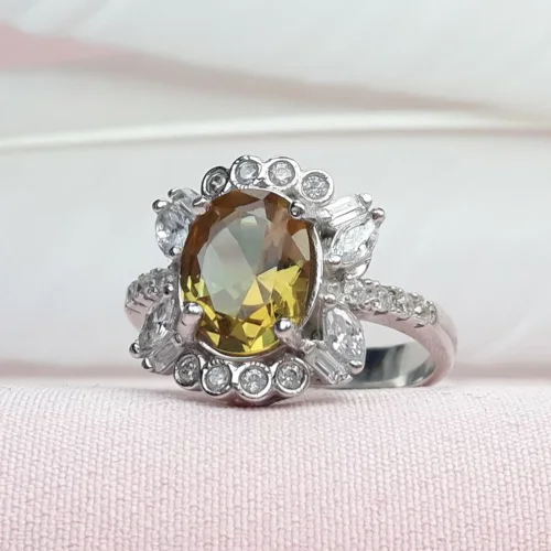 انگشتر نقره زنانه الکساندریت آب رادیوم