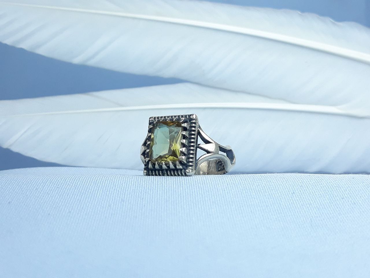 انگشتر نقره الکساندریت  رکاب ماشینی