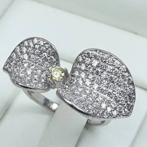 حلقه نقره طرح گل تایلندی روکش اب رادیوم