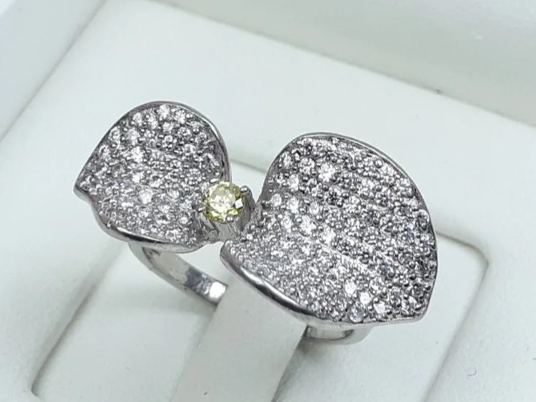 حلقه نقره طرح گل تایلندی روکش اب رادیوم