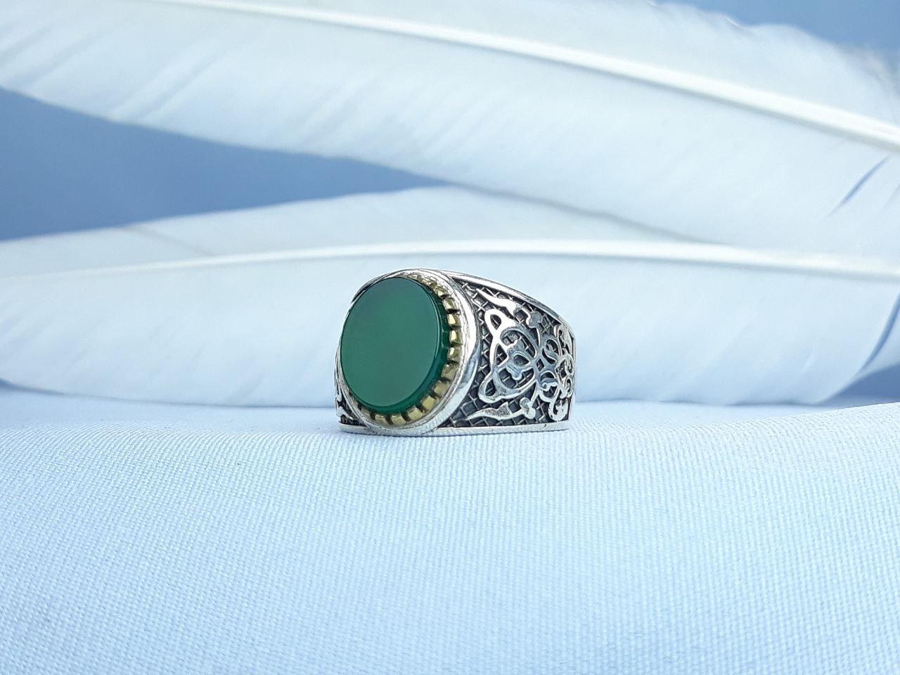 انگشتر نقره اسپرت عقیق یمنی رکاب ماشینی