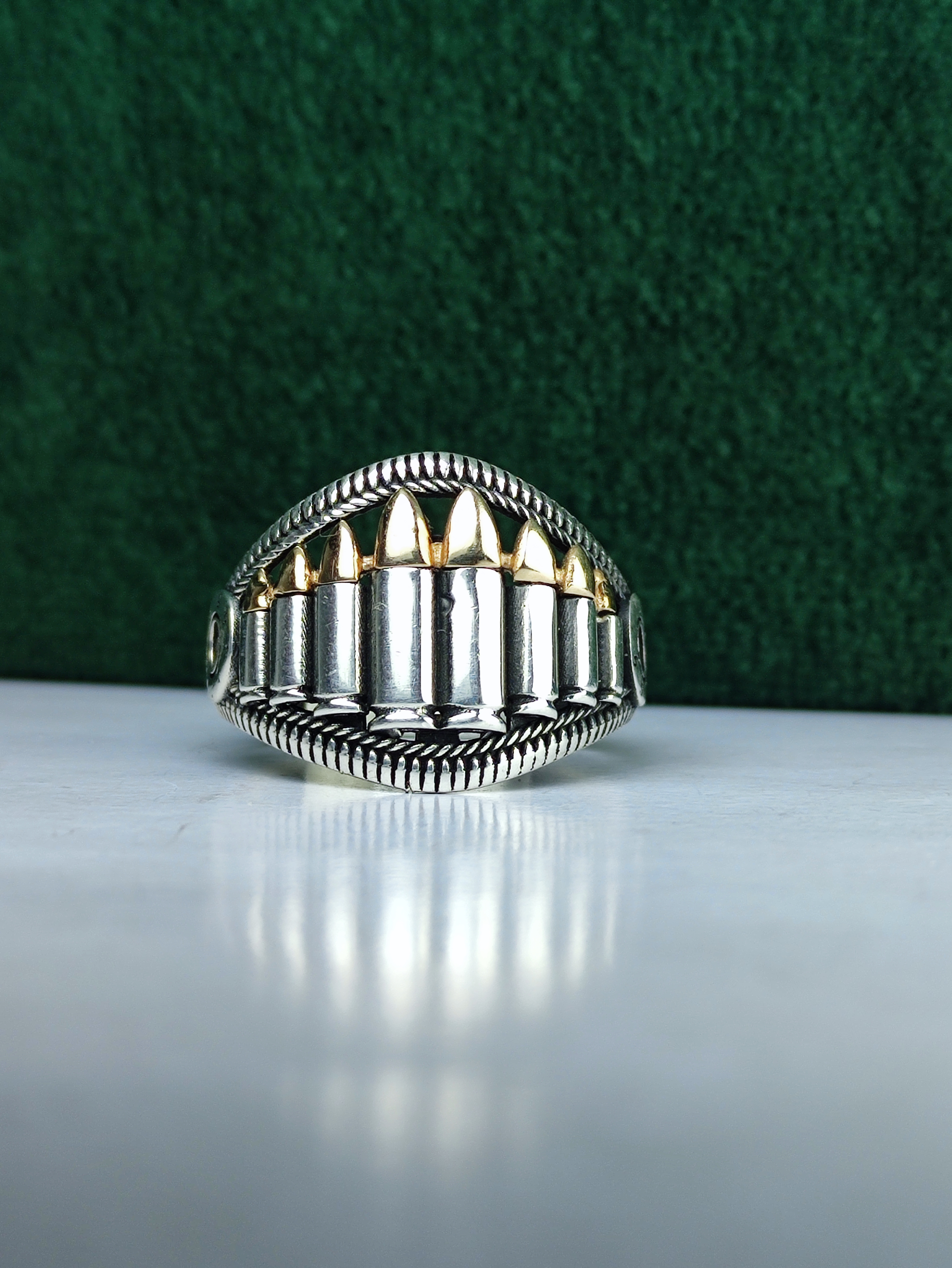 انگشتر نقره طرح فشنگ رکاب اسپرت ترک