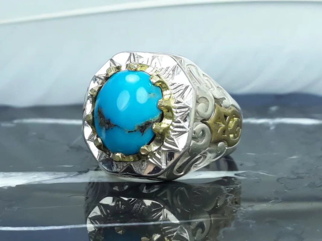 انگشتر نقره فیروزه نیشابور اصل احیا شده