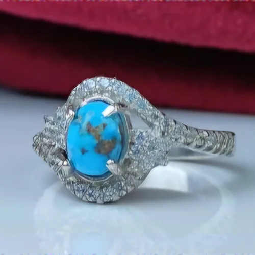 انگشتر زنانه نقره فیروزه نیشابوری اصل