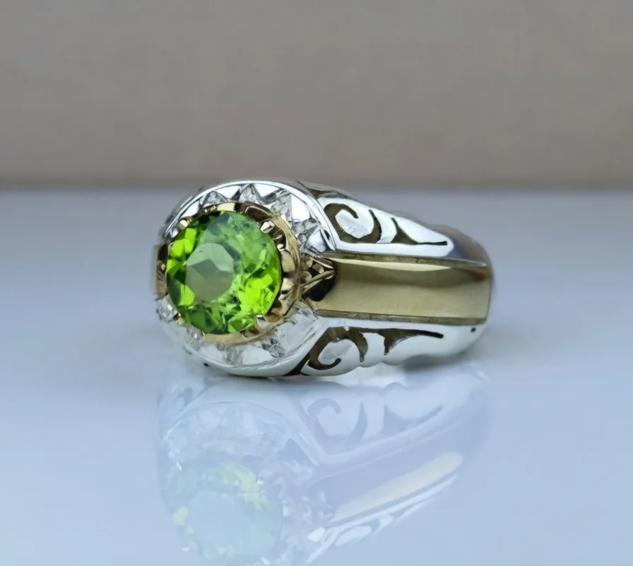 انگشتر نقره زبرجد آفریقایی اصل رکاب دست ساز