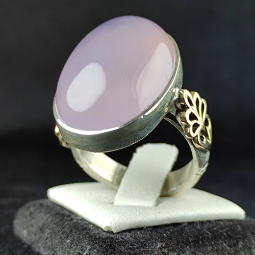 انگشترنقره عقیق سوسنی دامله تراش رکاب صفوی دست ساز