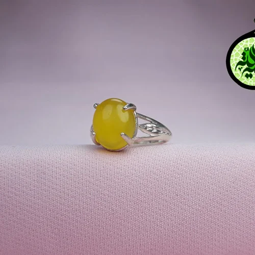 انگشترنقره عقیق زرد شرف الشمس اصل (دعای شرف الشمس) سایز۱۲×۱۰
