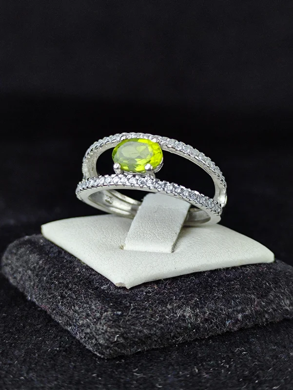 انگشتر نقره جواهری زبرجد اصلی