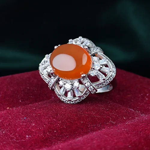 انگشتر نقره جواهری عقیق یمنی اصل