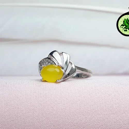 انگشترنقره عقیق زرد شرف الشمس اصل زنانه(دعای شرف الشمس) روکش ابرادیوم