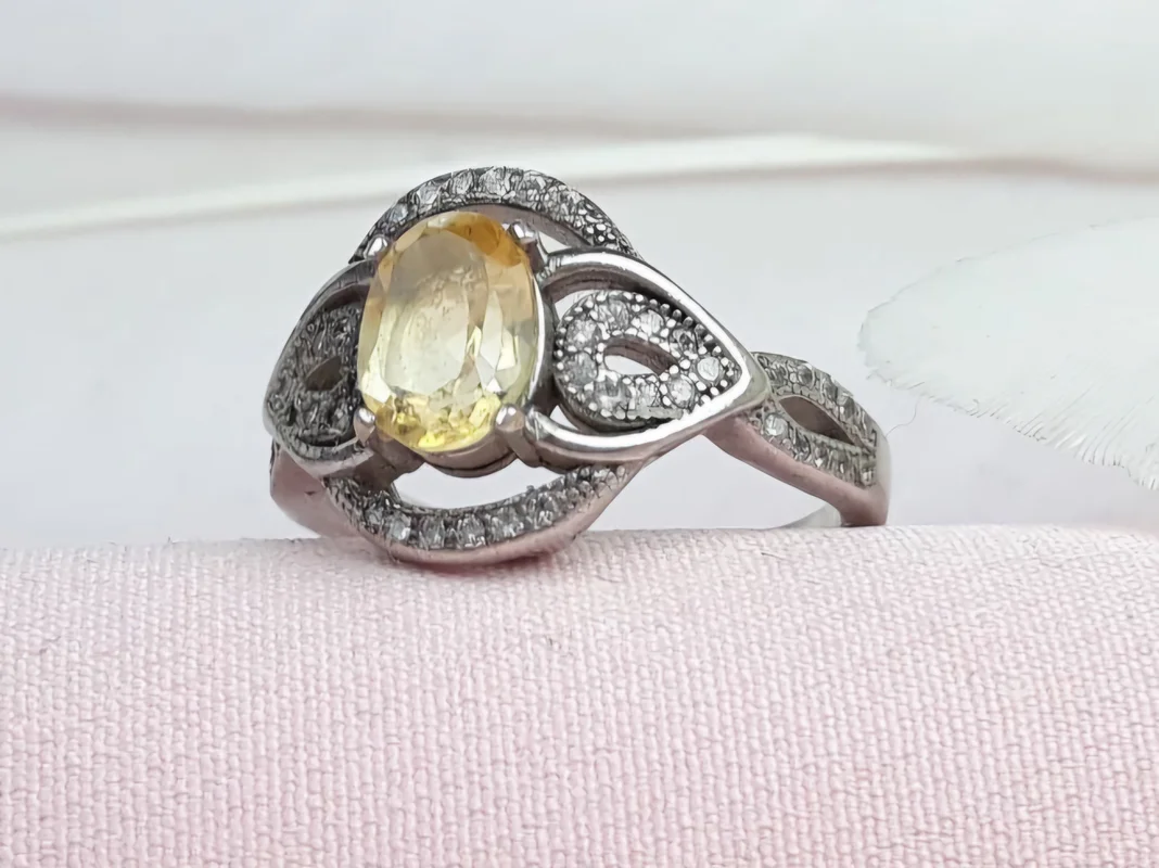 انگشتر نقره سیترین زنانه اصل