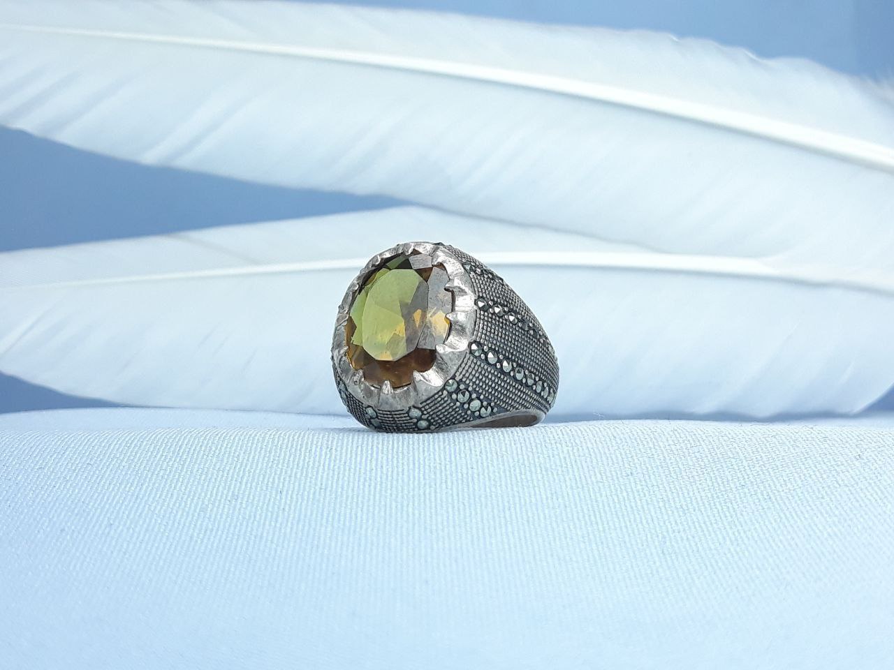 انگشتر نقره الکساندریت  رکاب ماشینی