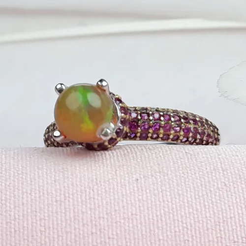 انگشترنقره اپال اصل زنانه رکاب تایلندی