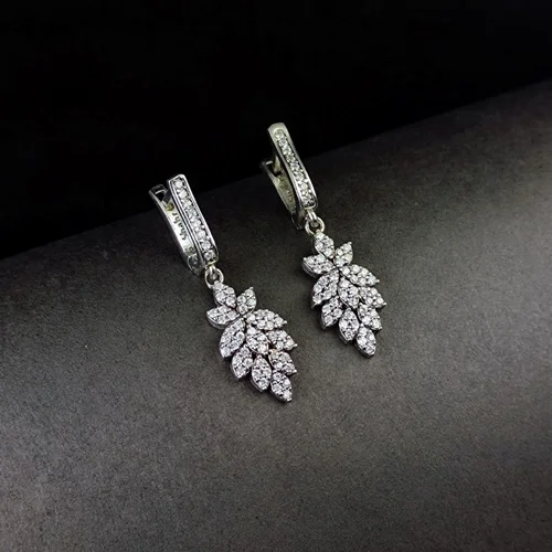 گوشواره نقره جواهری میکرو