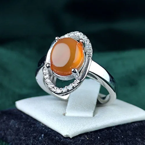 انگشتر نقره جواهری عقیق یمنی اصل