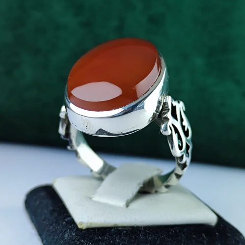 انگشتر نقره عقیق یمنی اصل رکاب صفوی دست ساز