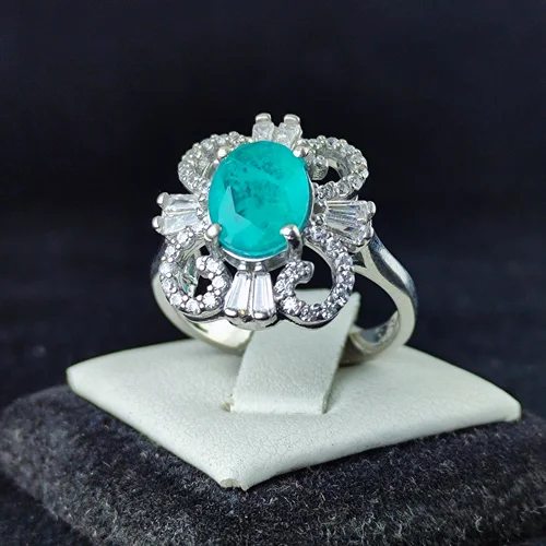 انگشترنقره جیپسون جواهری زنانه