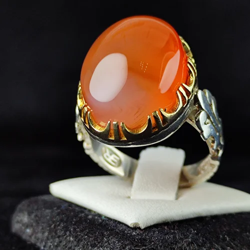 انگشترنقره عقیق یمنی اصل رکاب صفوی