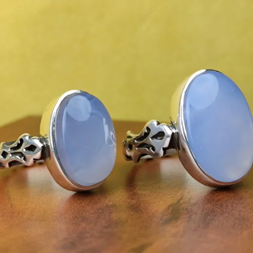 ست انگشتر نقره عقیق کبود یمنی اصل رکاب دست ساز پشت بسته حرز دار +تربت امام حسین(ع)