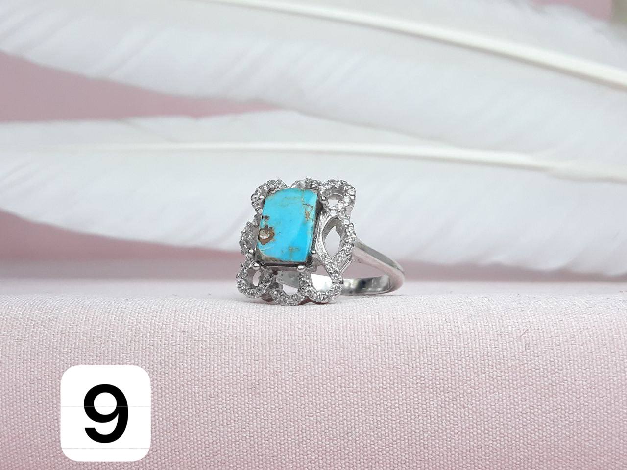 انگشتر نقره روکش اب رادیوم رکاب ماشینی زنانه