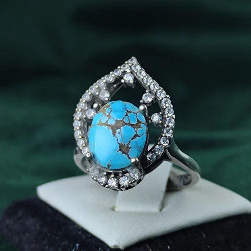 انگشتر نقره فیروزه نیشابوری اصل