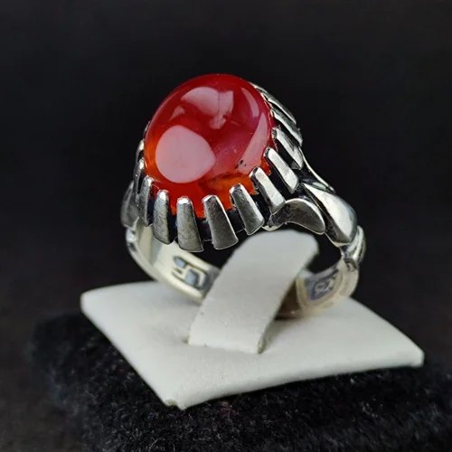 انگشترنقره عقیق یمنی اصل رکاب صفوی