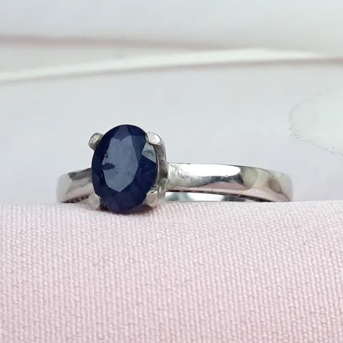 انگشتر نقره یاقوت کبود زنانه اصل رکاب تایلندی