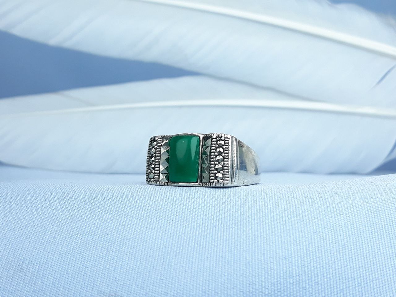 انگشتر نقره اسپرت عقیق یمنی رکاب ماشینی