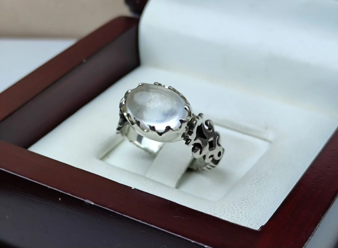 انگشتر نقره درنجف اصل رکاب دست ساز بغل گل