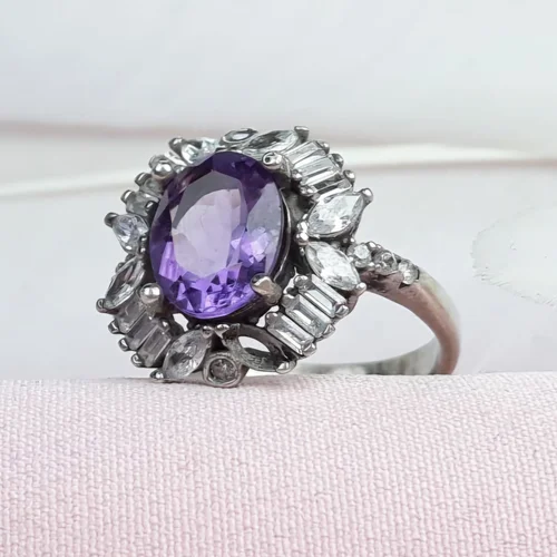 انگشتر نقره آماتیس زنانه اصل