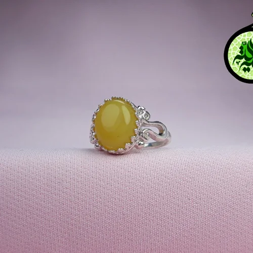 انگشترنقره عقیق زرد شرف الشمس اصل (دعای شرف الشمس) سایز۱۴×۱۲