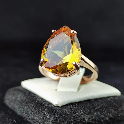 انگشتر نقره الکساندریت اصلی اشکی تراش آبکاری رادیوم رزگلد