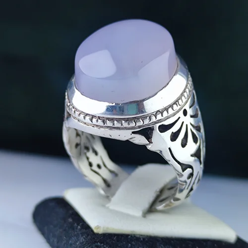 انگشترنقره عقیق کبود یمنی اصل رکاب فیلی دست ساز