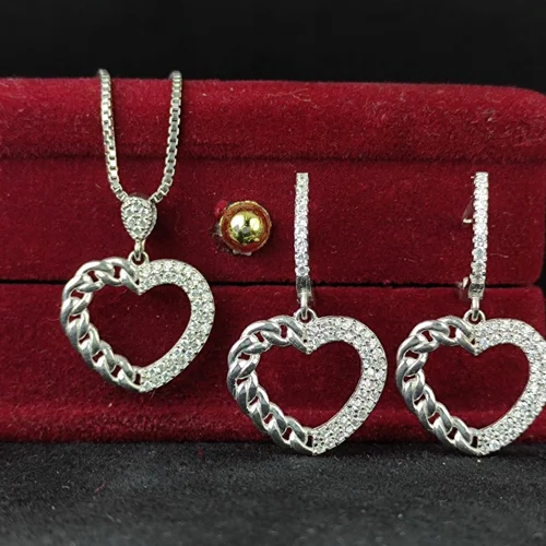 نیم ست طرح جواهری میکرو طرح قلب