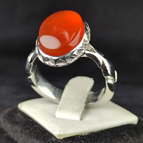 انگشترنقره عقیق یمنی اصل رکاب صفوی دست ساز