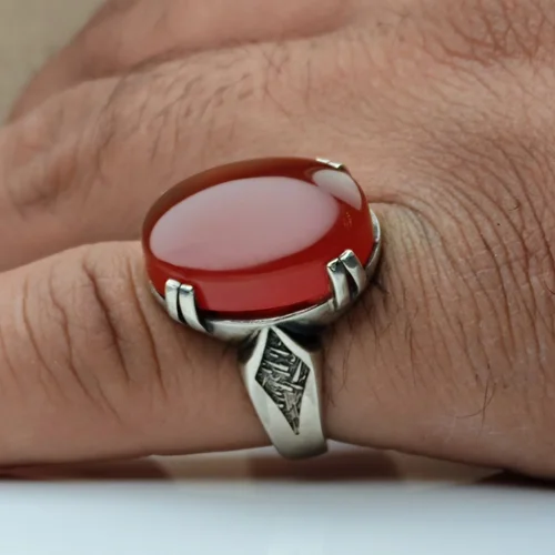 انگشترنقره عقیق سرخ یمنی اصل