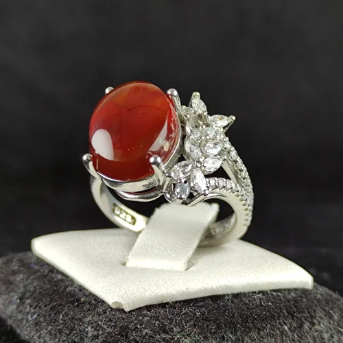 انگشترنقره جواهری عقیق یمن اصل